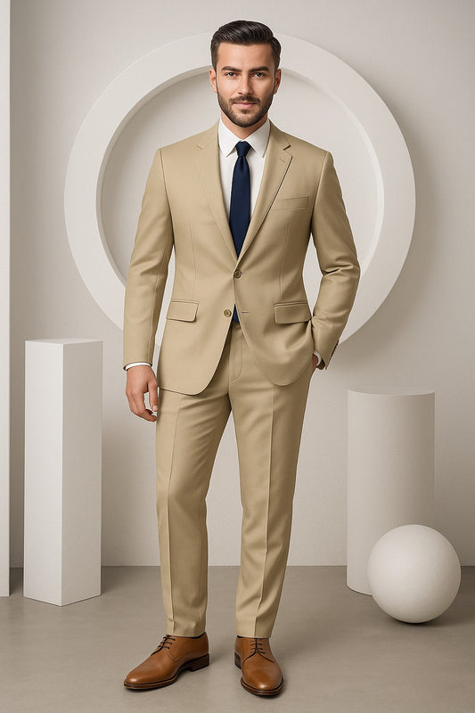 Champagne Beige Suit – Custom Tailored for Men