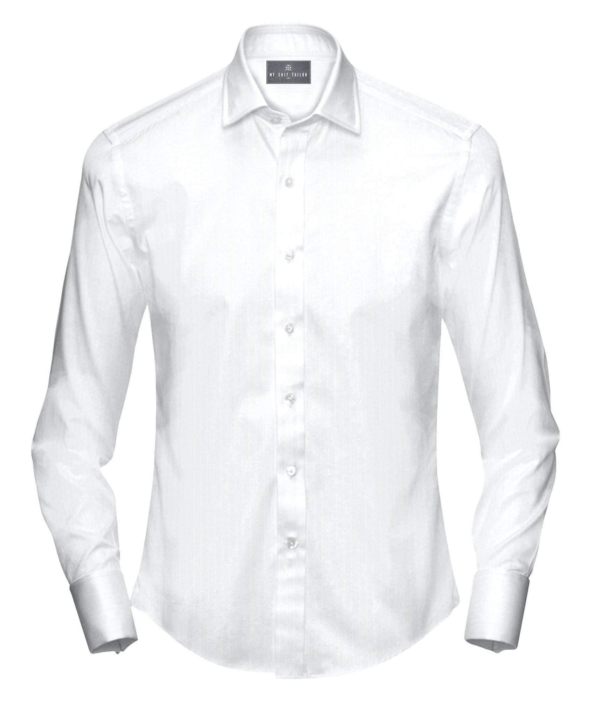 Egyptian Cotton White Herringbone Shirt