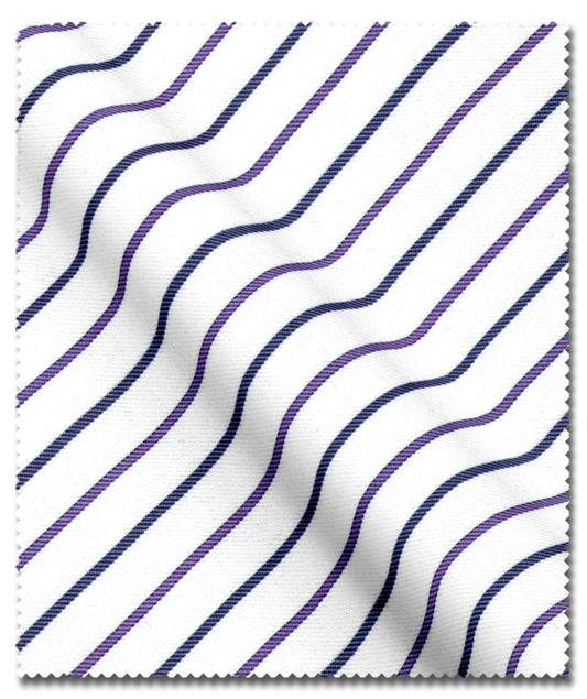Purple with Blue Striped Office Shirt – Custom Tailored