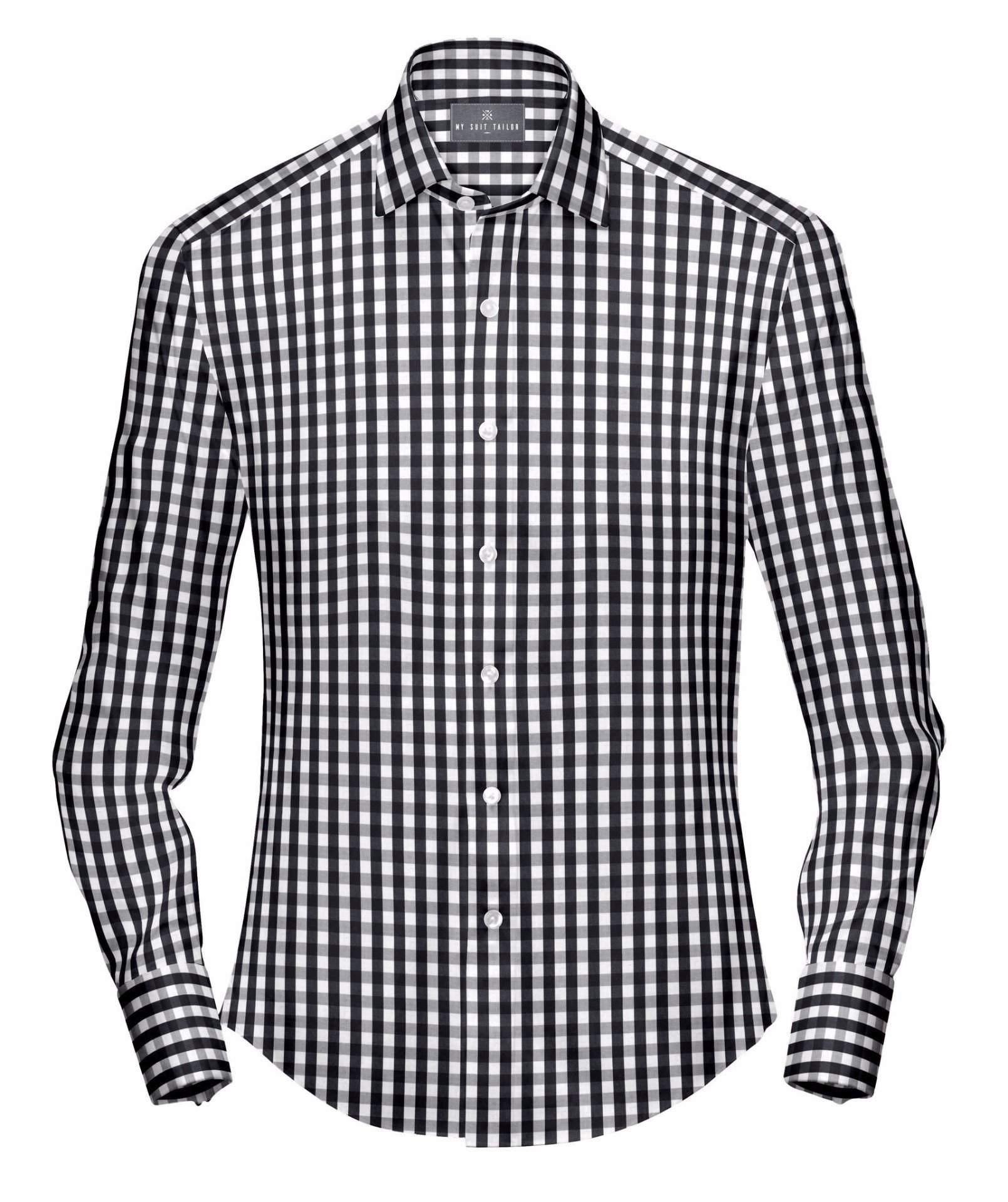 Tailored Shirts for Men: Buy Black Gingham Dress Shirt | My Suit Tailor Slim / XL - 17 Tailored Shirts for Men: Buy Black Gingham Dress Shirt | My Suit Tailor Slim / XL - 17