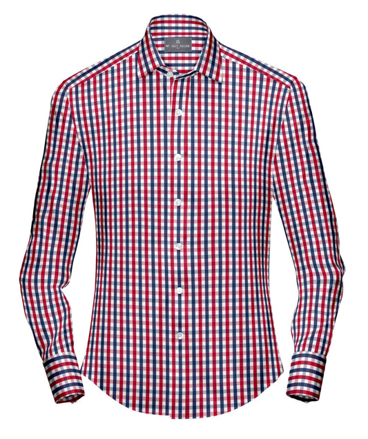 Buy Tailored Shirt for men: Red, Blue Big Check Shirt| My Suit Tailor