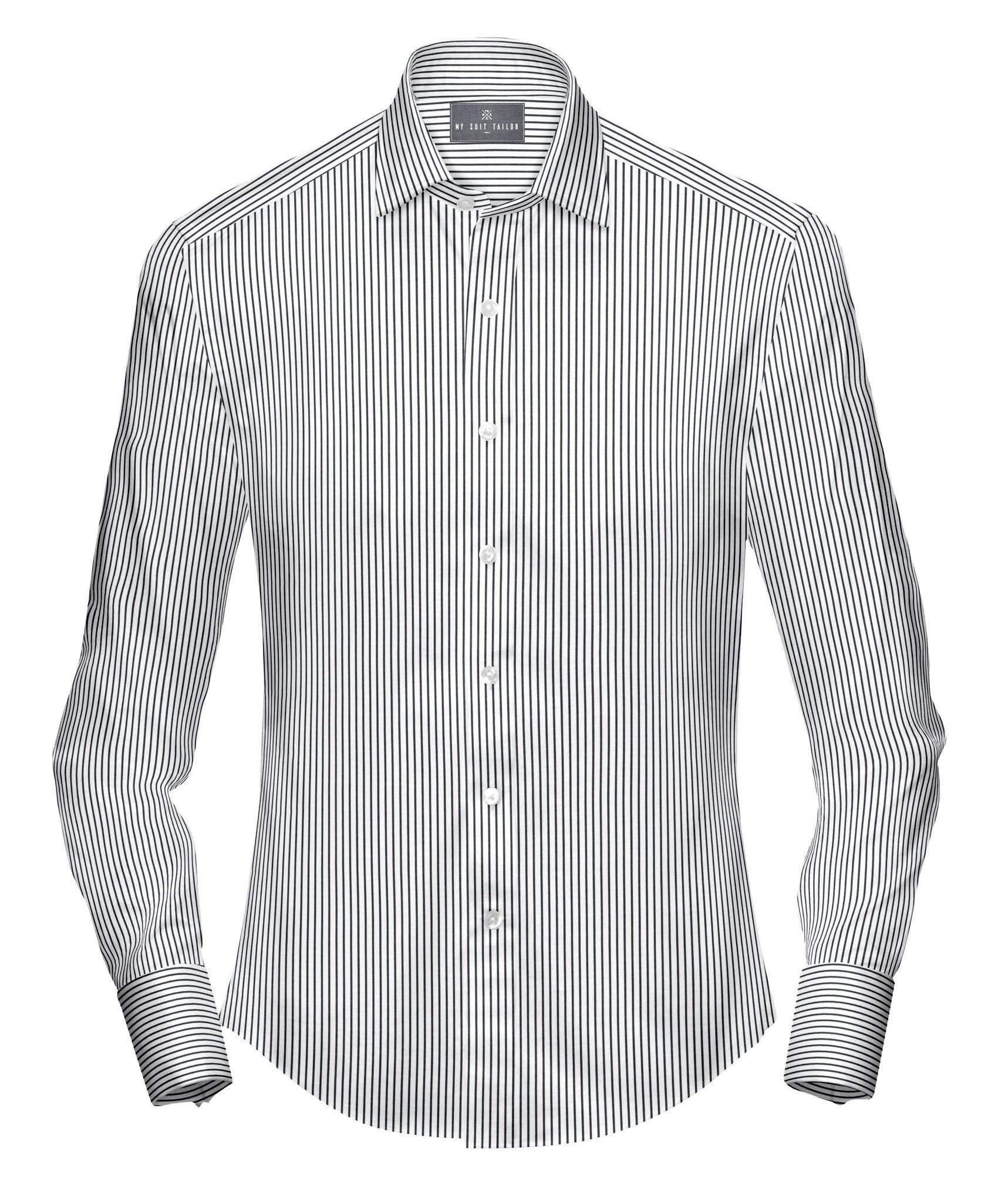 Buy Formal Black Striped Shirt for Men | Custom Office Shirts My Suit Tailor Regular / M - 16 Buy Formal Black Striped Shirt for Men | Custom Office Shirts My Suit Tailor Regular / M - 16