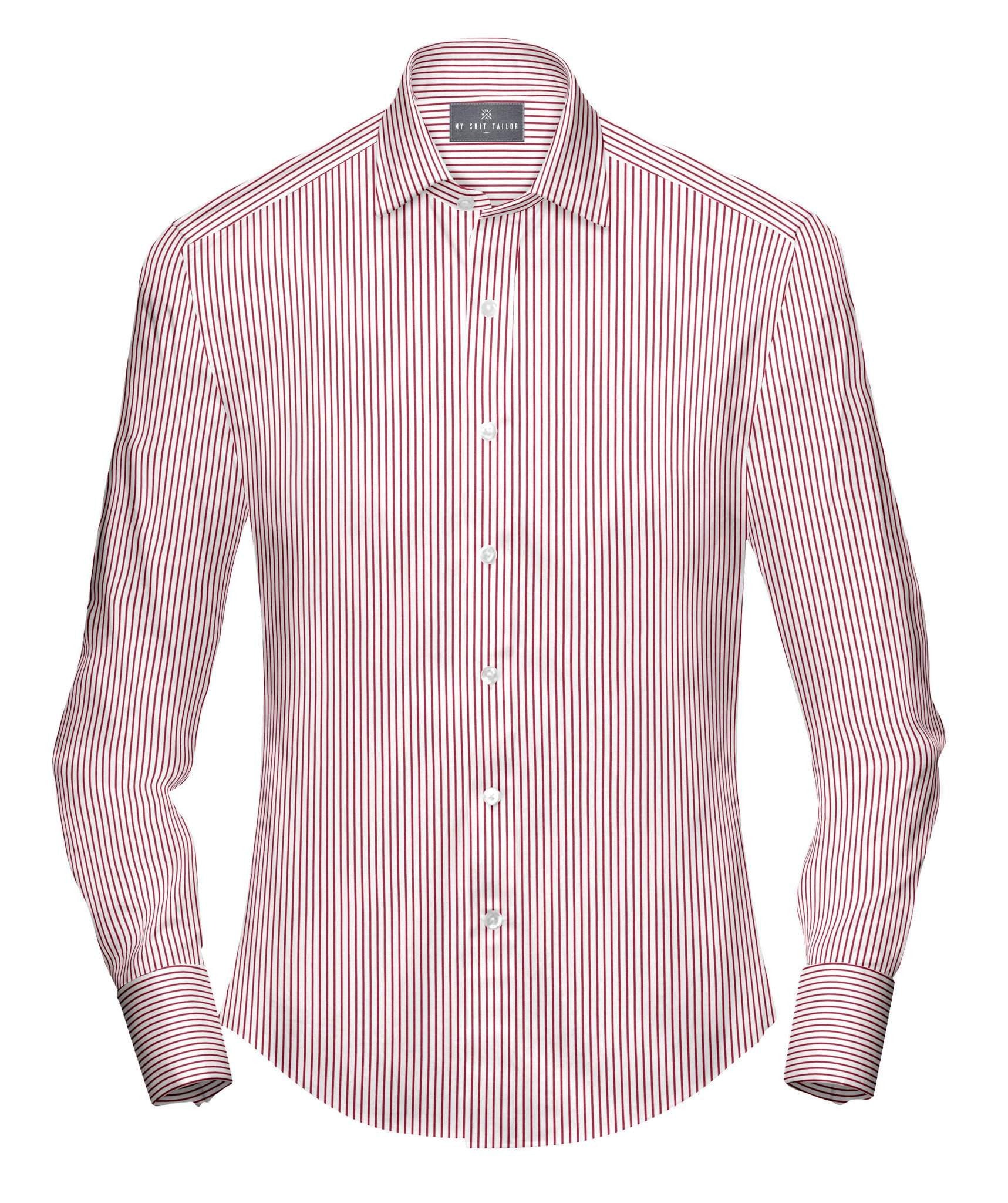 Buy Formal White with Red Striped Shirt Custom Red Shirts for