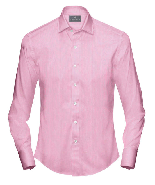 Pink Stripe Shirt for Men – Custom-Tailored Office Shirt