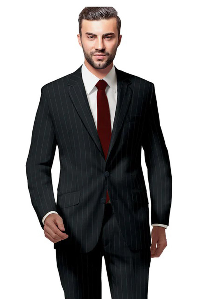 Milano Black Broad Stripe Suit