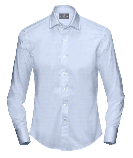 Buy Tailored Shirt for men: Light Blue Twill Dress Shirt| My Suit Tailor