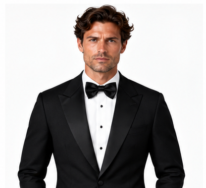 Italian Black Tuxedo Suit – Custom Tailored Super 130’s Wool