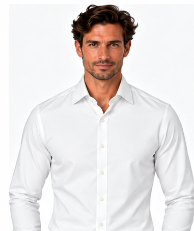 White Custom Dress Shirt for Men – Tailored Suit Shirt