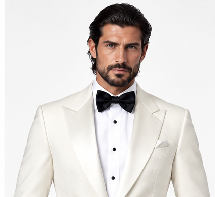 Men’s White Tuxedo Suit – Custom Tailored Elegance
