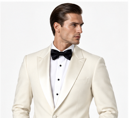 Men’s Cream Tuxedo Jacket – Custom Tailored Dinner Elegance