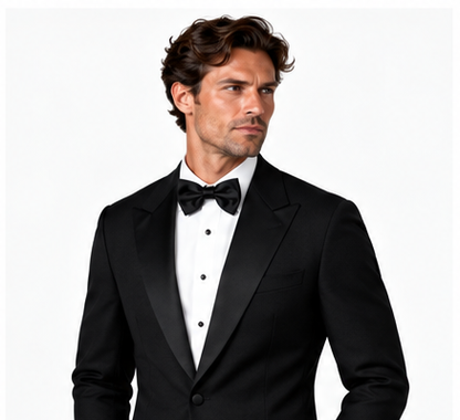Italian Black Tuxedo Suit – Custom Tailored Super 130’s Wool