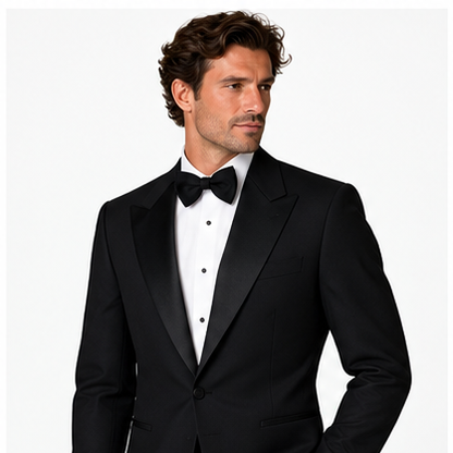 Men’s Black Tuxedo Suit – Custom Tailored Elegance