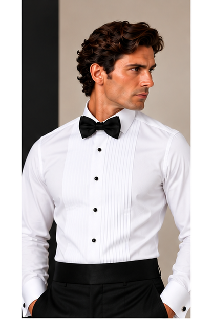 White Tuxedo Shirt for Wedding