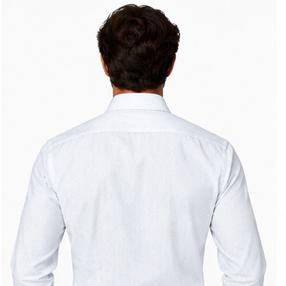 Egyptian Cotton White Herringbone Shirt