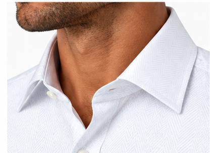 Egyptian Cotton White Herringbone Shirt