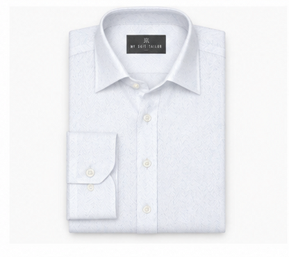 Egyptian Cotton White Herringbone Shirt