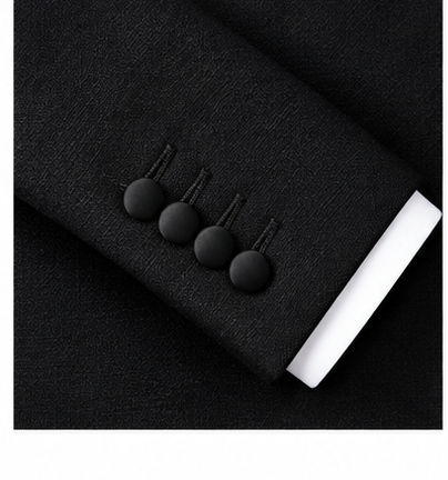 Custom Black Birds Eye - Tuxedo Suit for Men