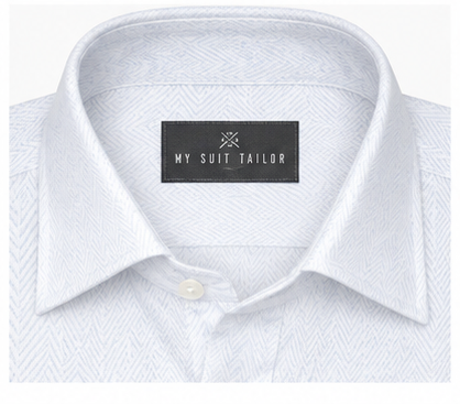 Egyptian Cotton White Herringbone Shirt