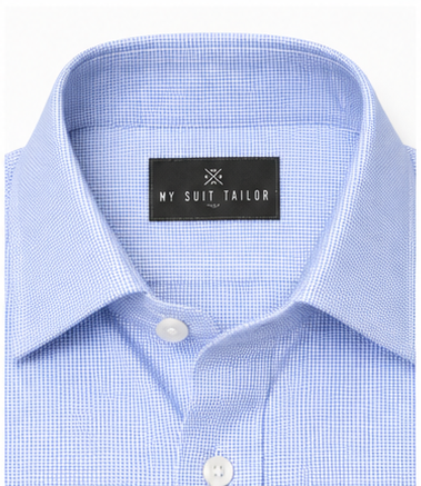 Soho Blue Wrinkle-Free Dress Shirt – Custom Tailored for Men