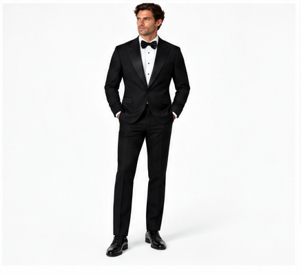 Italian Black Tuxedo Suit – Custom Tailored Super 130’s Wool