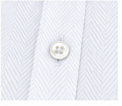 Egyptian Cotton White Herringbone Shirt