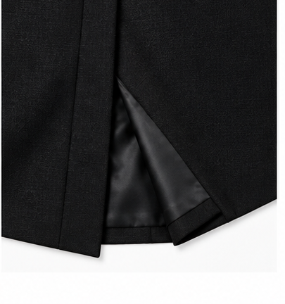 Custom Black Birds Eye - Tuxedo Suit for Men