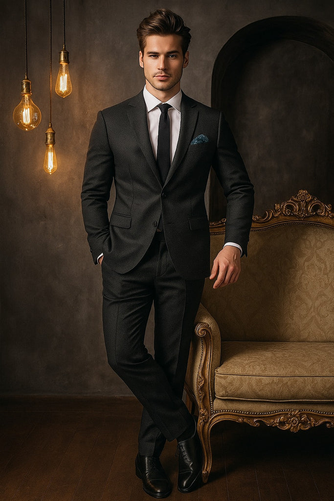 Black Birdseye Wool Suit – Classic Year-Round Custom Tailored Business Suit