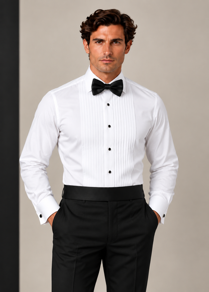 White Tuxedo Shirt for Wedding