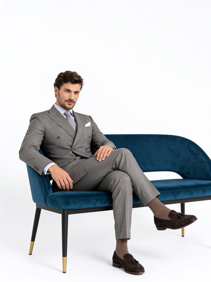 Custom Grey Italian Suit – Loro Piana Super 130s Wool