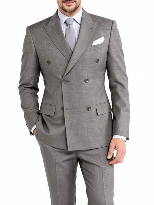 Custom Grey Italian Suit – Loro Piana Super 130s Wool