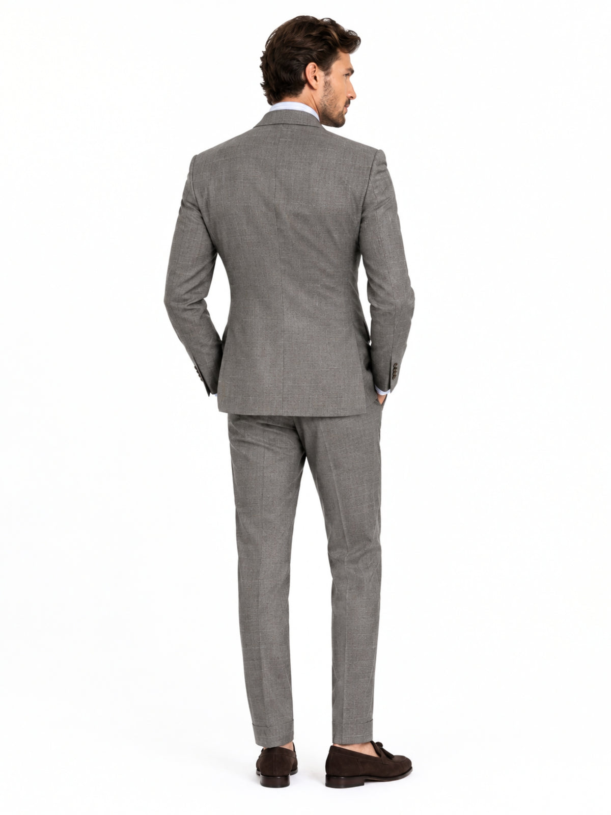 Custom Grey Italian Suit – Loro Piana Super 130s Wool
