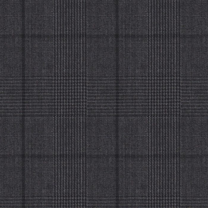 Dark Grey Plaid Italian Suit – Super 130s Merino Wool