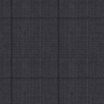 Dark Grey Plaid Italian Suit – Super 130s Merino Wool