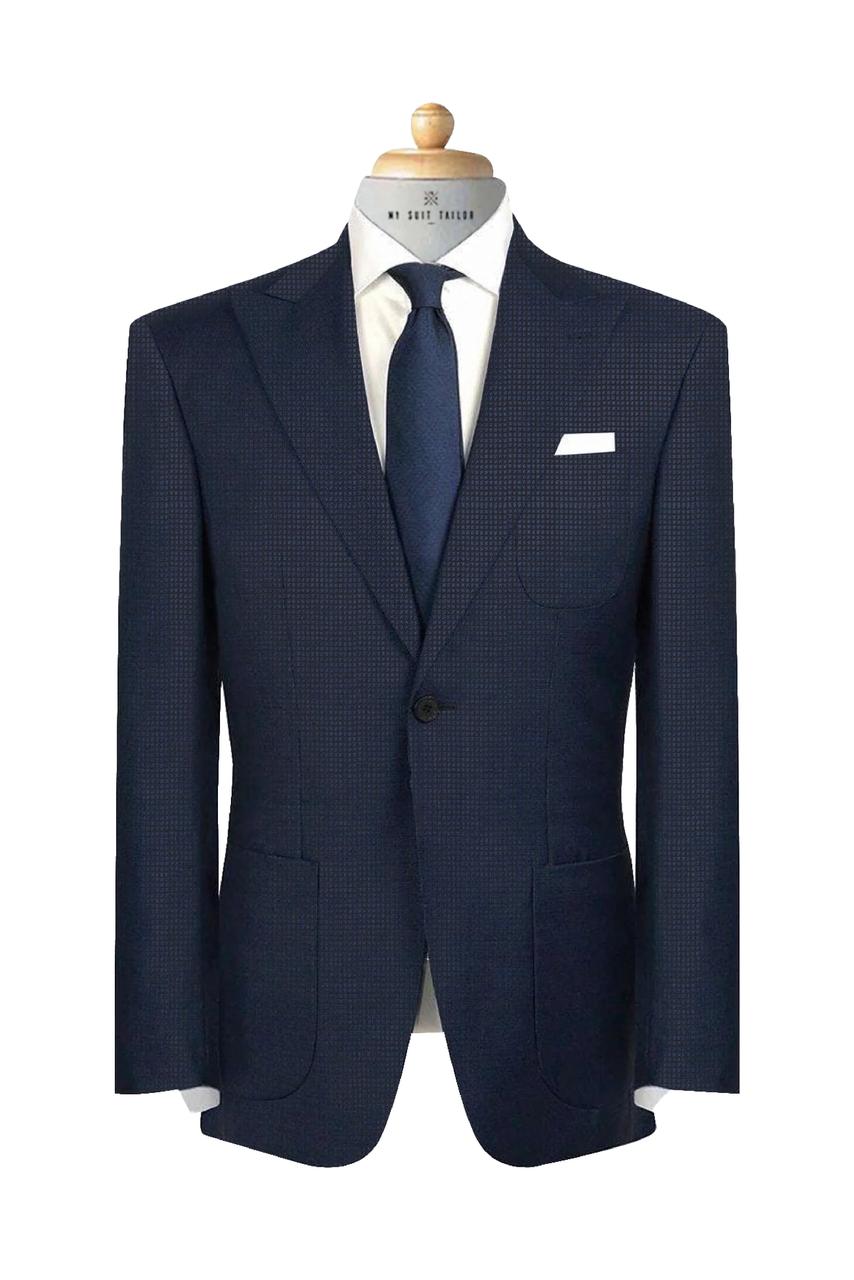 Navy Self Pattern Italian Suit- Custom Italian Suit