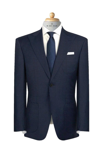 Navy Self Pattern Italian Suit- Custom Italian Suit