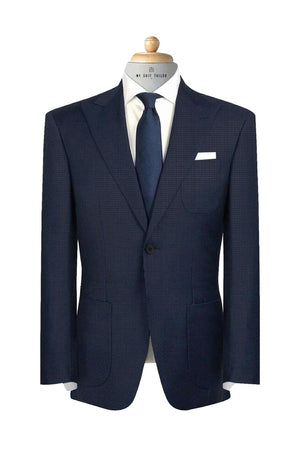 Navy Self Pattern Italian Suit- Custom Italian Suit