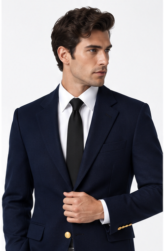 Men's Navy Blue Blazer – Custom Tailored Elegance