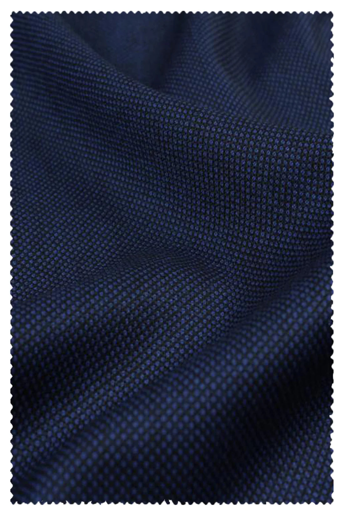 Navy Blue Wool Suit – Bird’s Eye Pattern for Men