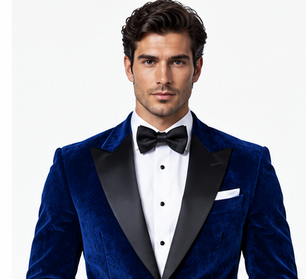 Blue Velvet Tuxedo Jacket – Custom Tailored Elegance
