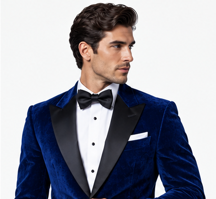 Blue Velvet Tuxedo Jacket – Custom Tailored Elegance