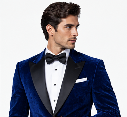 Blue Velvet Tuxedo Jacket – Custom Tailored Elegance