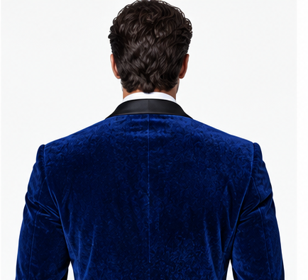 Blue Velvet Tuxedo Jacket – Custom Tailored Elegance