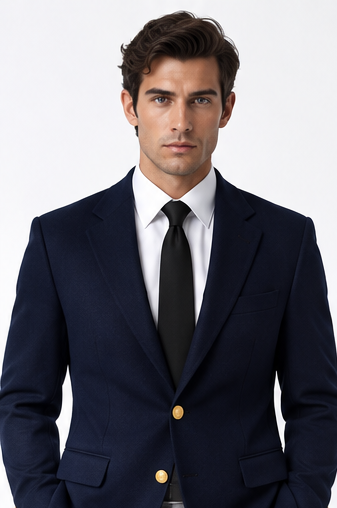 Men's Navy Blue Blazer – Custom Tailored Elegance