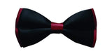 Black With Maroon Border Bow Tie