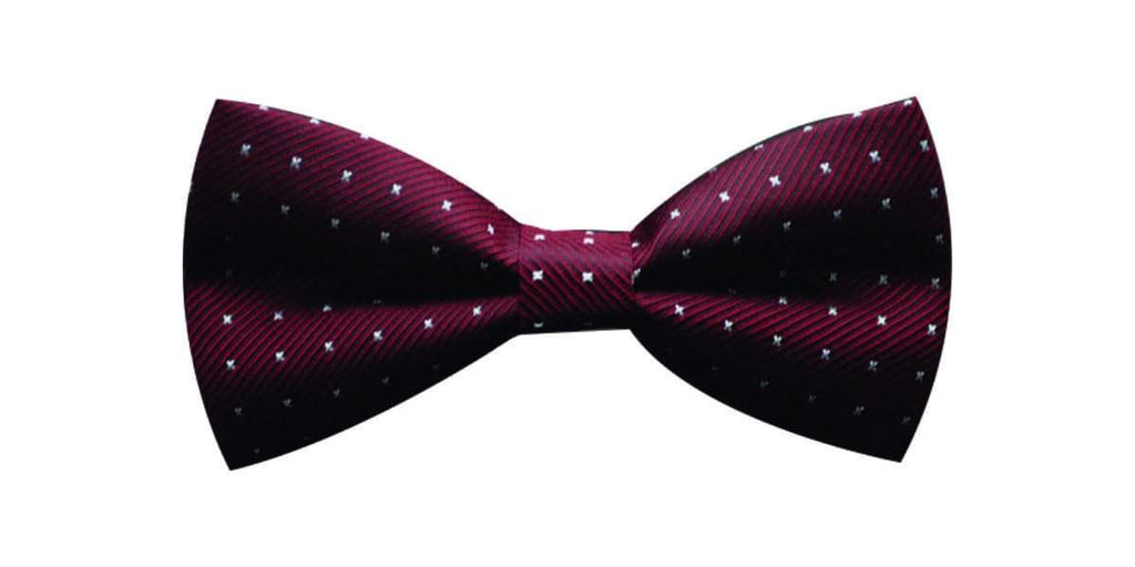 Maroon Dotted Bow Tie