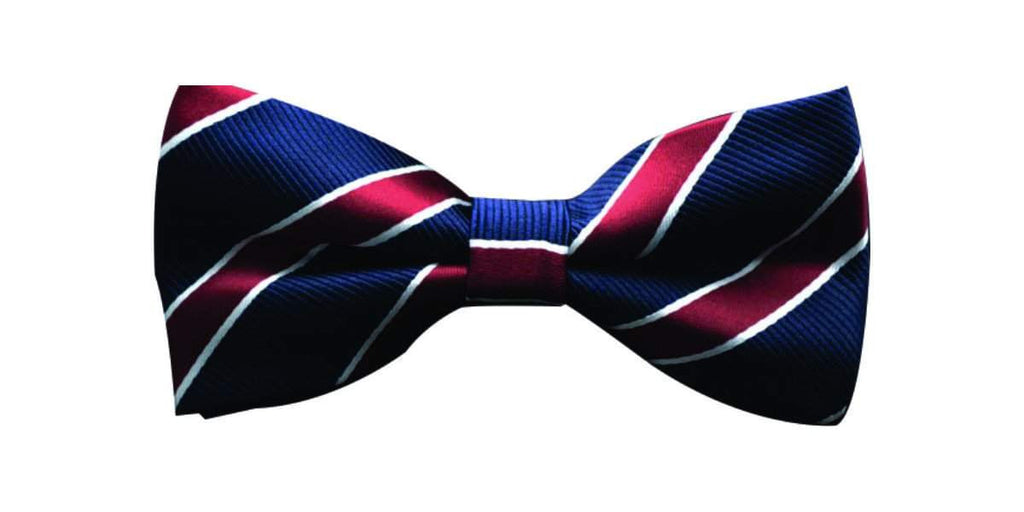 Navy With Red Stripe Bow Tie