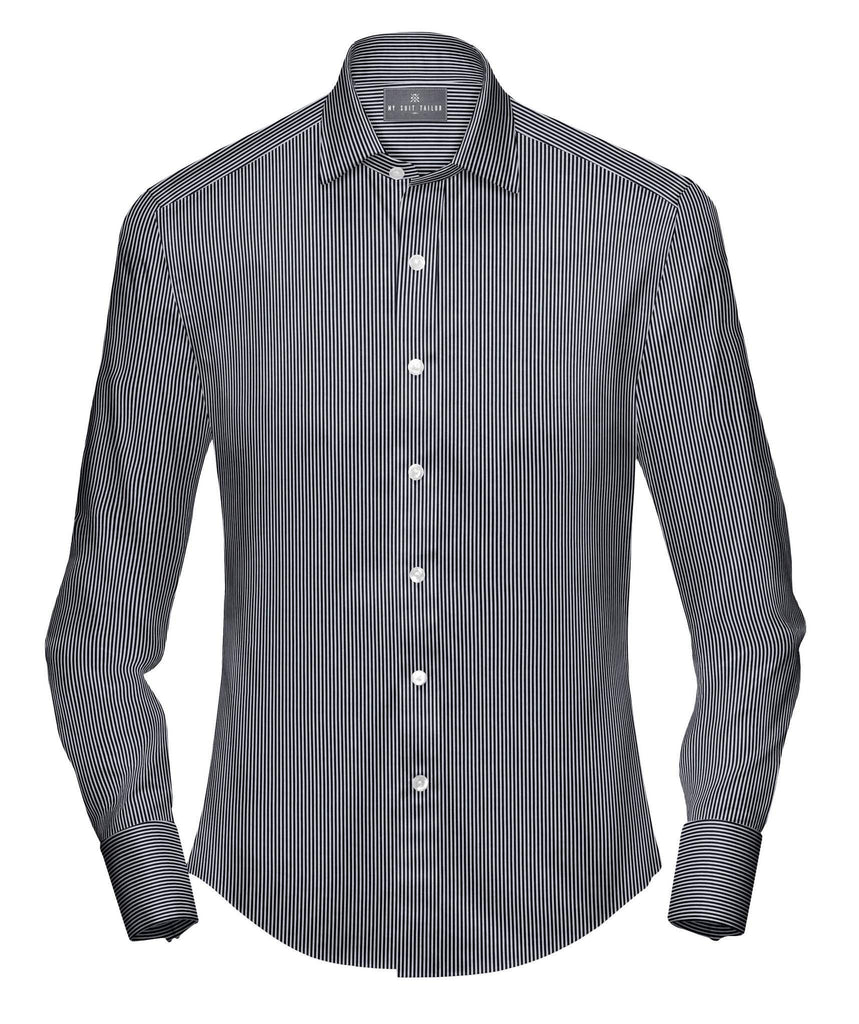 Silver Black Stripes Evening Dress Shirt