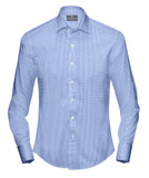 Buy Tailored Shirt for men: Light Blue Mini Gingham Shirt| My Suit Tailor