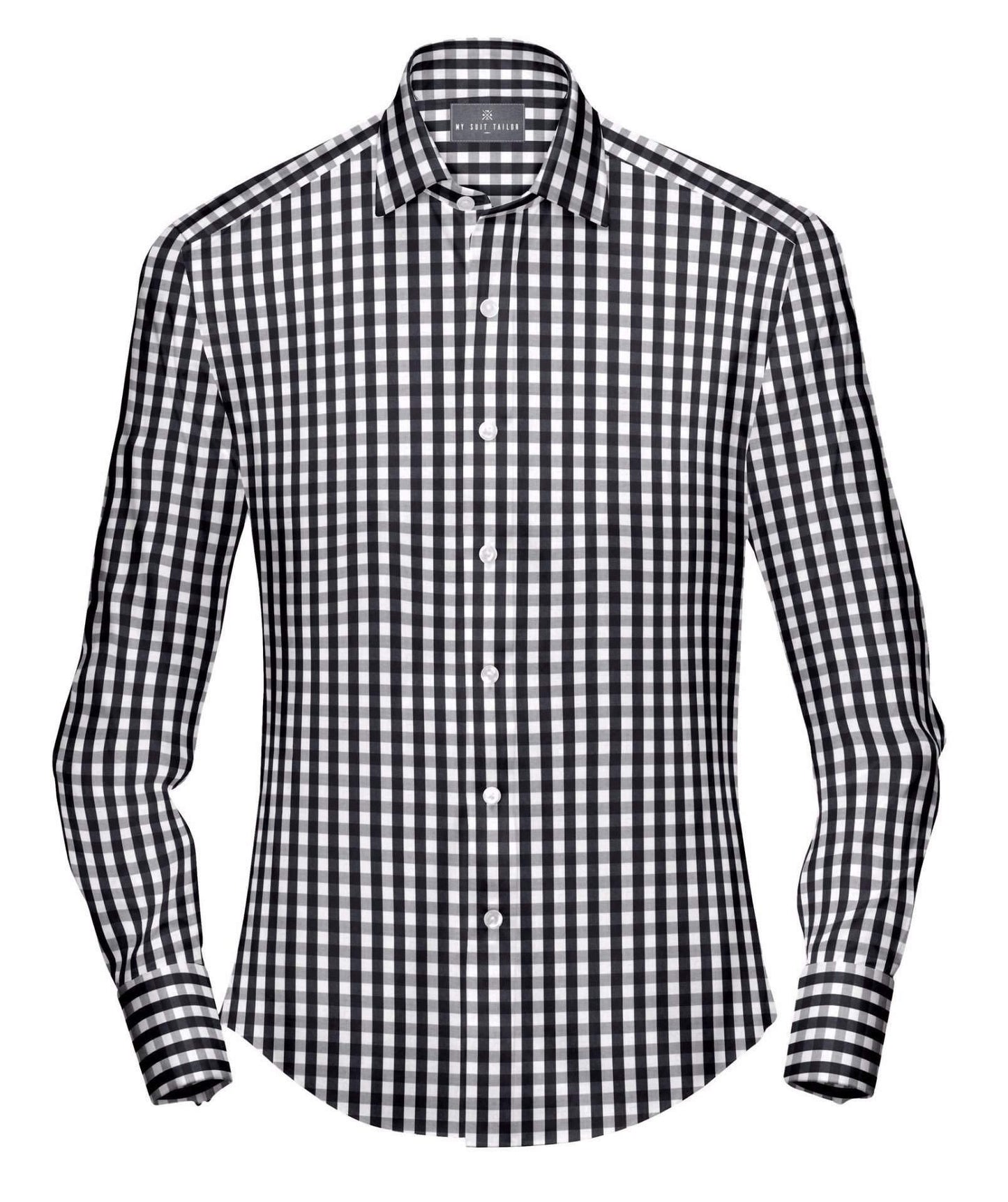 Tailored Shirts for Men: Buy Black Gingham Dress Shirt | My Suit Tailor Slim / XL Tailored Shirts for Men: Buy Black Gingham Dress Shirt | My Suit Tailor Slim / XL