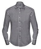 Buy Tailored Shirt for men: Black gingham dress shirt| My Suit Tailor
